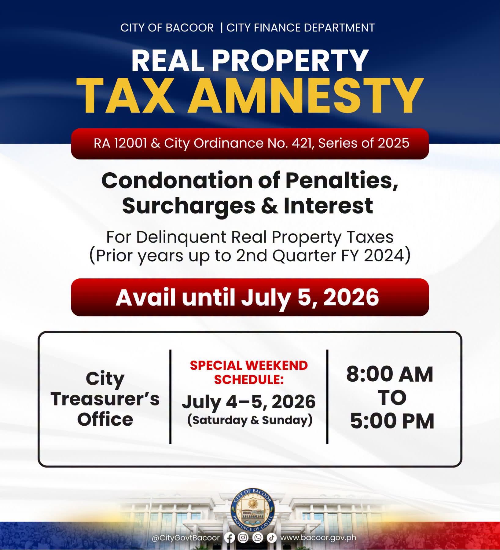 Tax Amnesty Alert for Bacooreños!